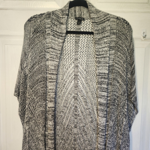 TORRID  Long Loose Knit Duster Cardigan Marled Gray Size 2 - Picture 3 of 11